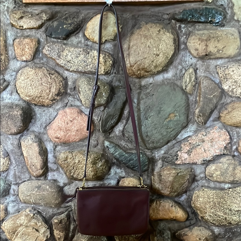 Elegant Fossil Burgundy Crossbody Bag